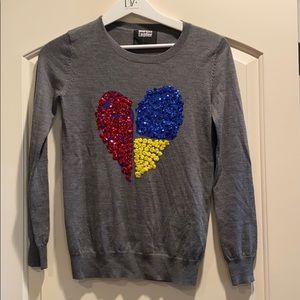 Markus Lupfer Sequin Heart Sweater